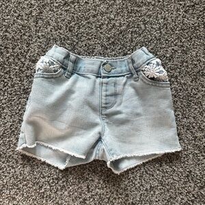 The Children's Place Light Blue Shorts with White Floral Detail